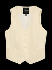 VERO MODA White Sleeveless Seersucker Waistcoat - Image 5 of 5