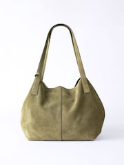 Lakeland Leather Green Santon Suede Tote Bag - Image 1 of 7