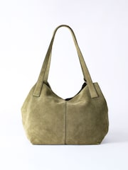 Lakeland Leather Green Santon Suede Tote Bag - Image 2 of 7