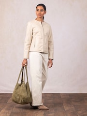 Lakeland Leather Green Santon Suede Tote Bag - Image 7 of 7