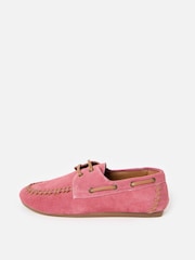 Oliver Bonas Pink Suede Boat Shoes - Image 2 of 7