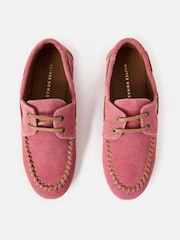 Oliver Bonas Pink Suede Boat Shoes - Image 4 of 7