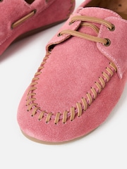 Oliver Bonas Pink Suede Boat Shoes - Image 7 of 7