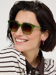 Oliver Bonas Green Crystal Square Acetate Sunglasses - Image 5 of 5