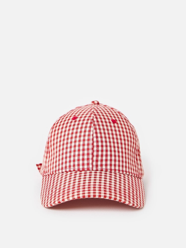 Oliver Bonas Gingham & Embroidered Strawberry Cap Hat - Bild 2 von 6