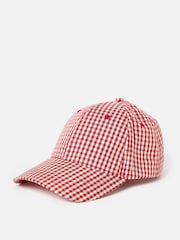 Oliver Bonas Gingham & Embroidered Strawberry Cap Hat - Bild 3 von 6