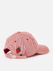 Oliver Bonas Gingham & Embroidered Strawberry Cap Hat - Bild 4 von 6