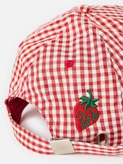 Oliver Bonas Gingham & Embroidered Strawberry Cap Hat - Bild 5 von 6