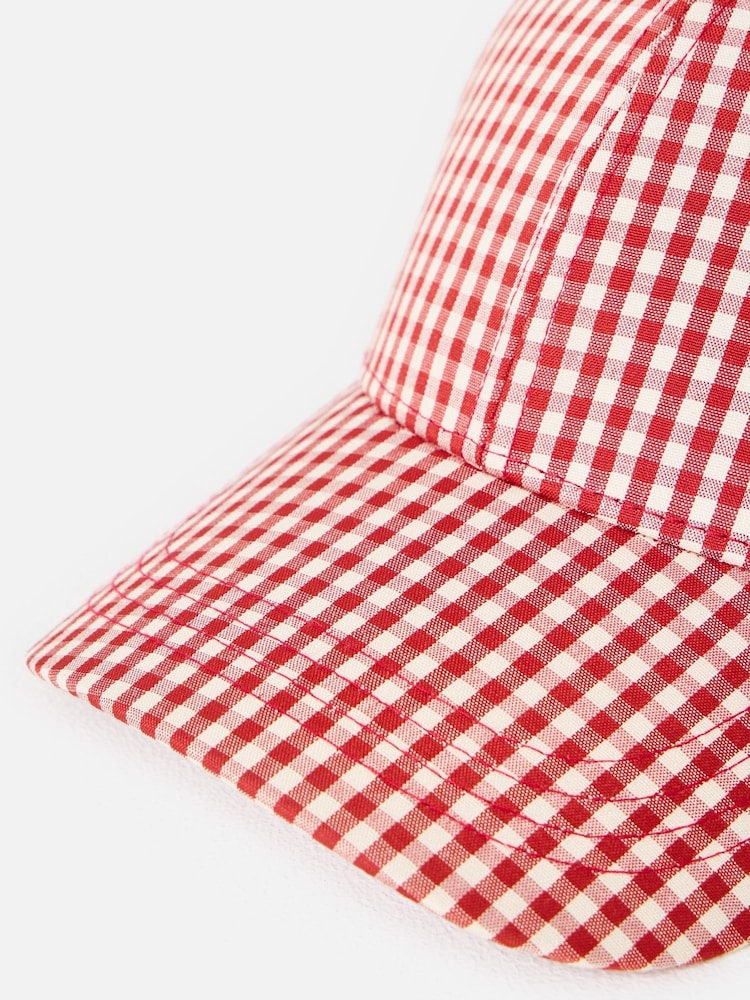 Oliver Bonas Gingham & Embroidered Strawberry Cap Hat - Bild 6 von 6