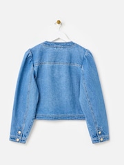 Oliver Bonas Blue Cropped Denim Jacket - Image 4 of 8