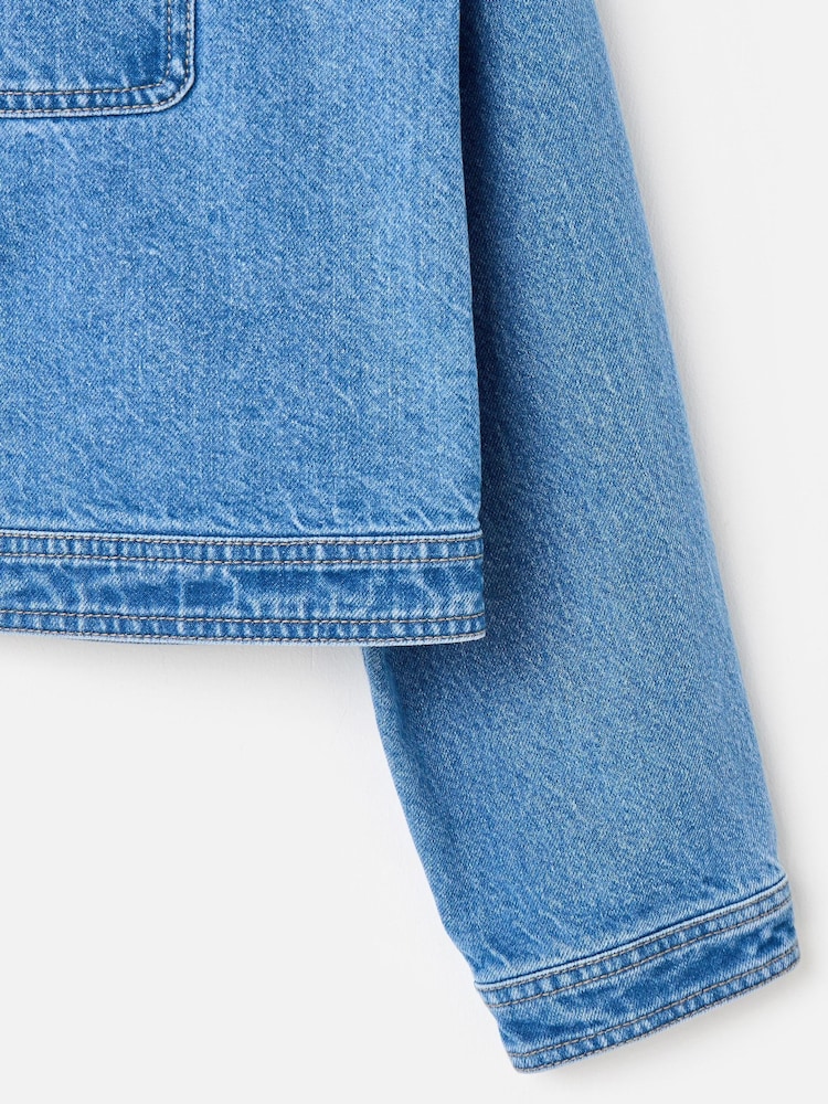 Oliver Bonas Blue Cropped Denim Jacket - Image 8 of 8