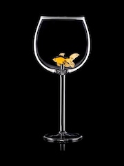 Jeray Set of 2 Clear Bar Bespoke Goldfish Wine Glasses - Image 2 of 3