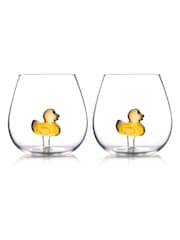 Jeray Set of 2 Clear Duck In A Glass 500ml - Image 1 of 4