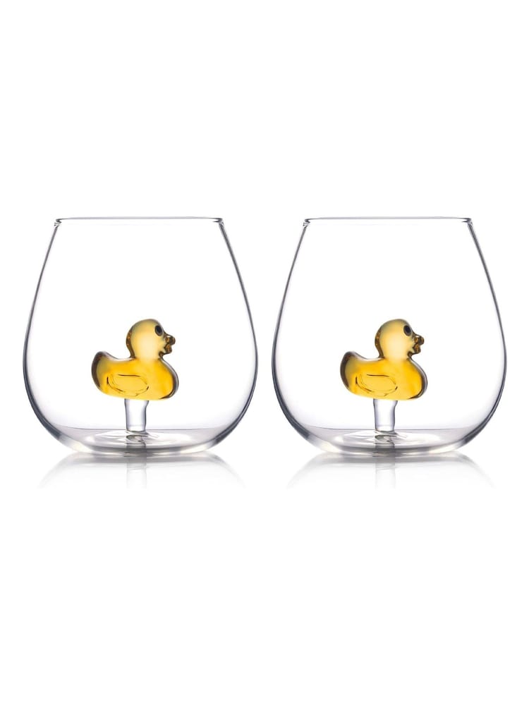 Jeray Set of 2 Clear Duck In A Glass 500ml - Image 1 of 4