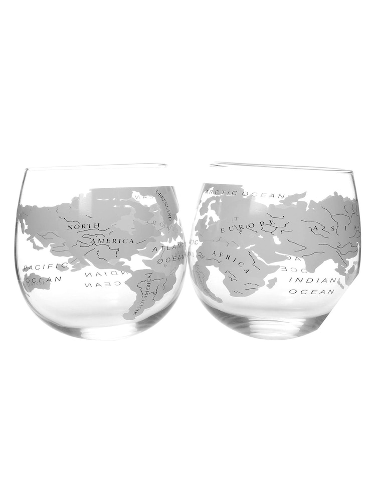Buy Jeray Set of 4 Clear Bar Originale Globe Rocker Glasses 300ml from ...