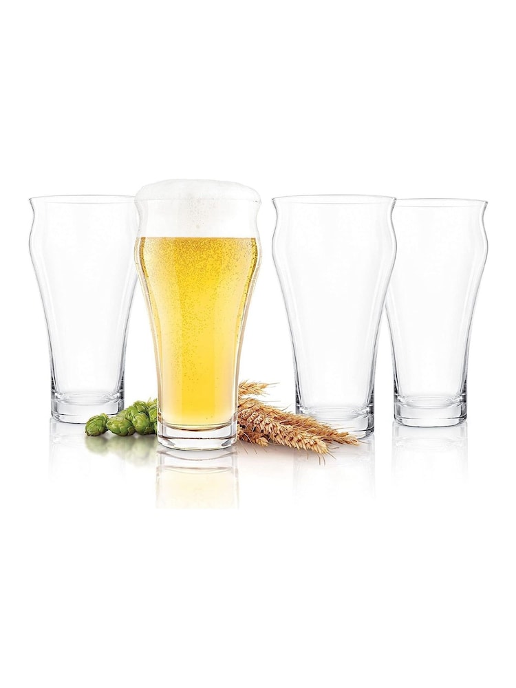Jeray Set of 4 Clear Final Touch Brewhouse Beer Glasses - Image 1 of 3