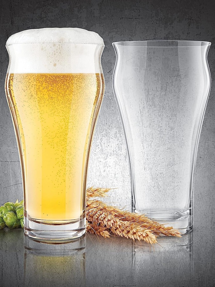 Jeray Set of 4 Clear Final Touch Brewhouse Beer Glasses - Image 2 of 3