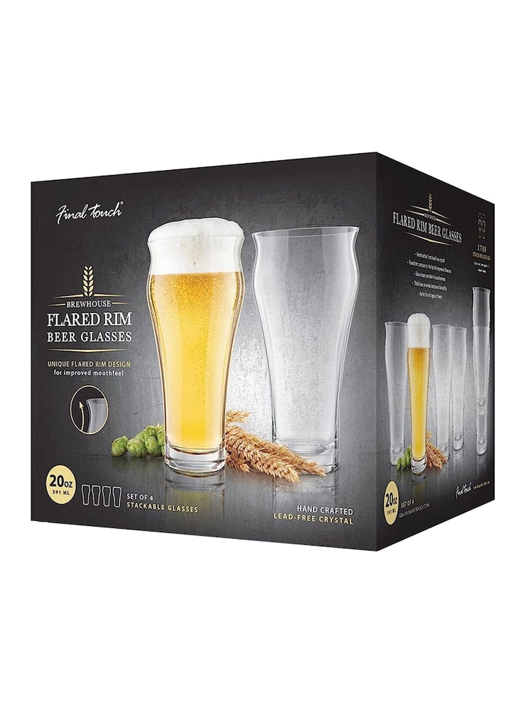 Jeray Set of 4 Clear Final Touch Brewhouse Beer Glasses - Image 3 of 3