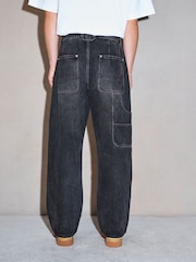 Black EDIT Ultra Baggy Jeans - Image 2 of 5