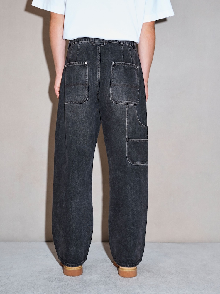 Black EDIT Ultra Baggy Jeans - Image 2 of 5 Black EDIT Ultra Baggy Jeans - Image 2 of 5
