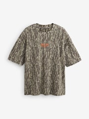 Kamuflažno zelena - Graphic Relaxed Fit Edit T-Shirt - Slika 7 iz 9