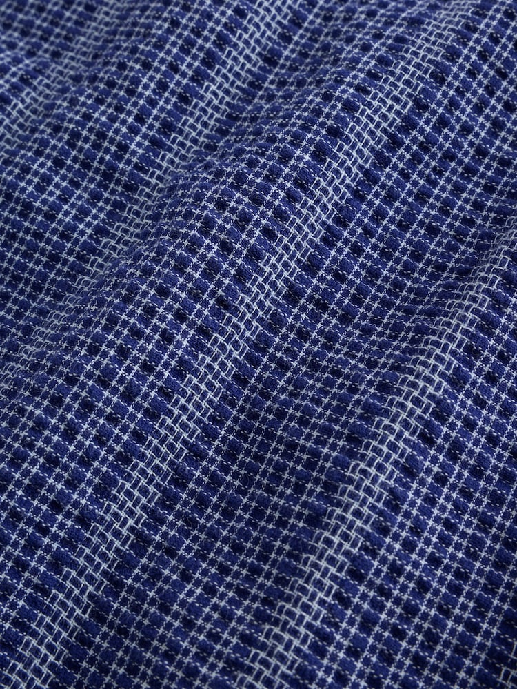 Modrá - EDIT Short Sleeve Seersucker Stripe Shirt - Obrázek 8 z 8