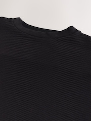Black Boxy Waffle Texture Edit T-Shirt - Image 8 of 8