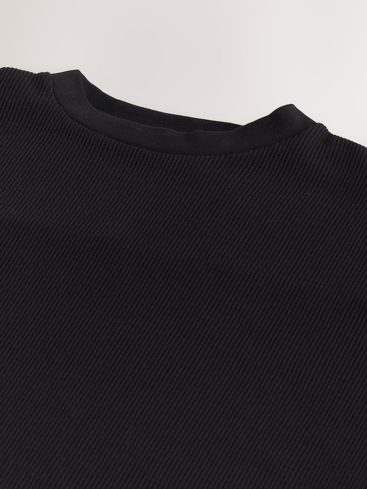 Black Boxy Waffle Texture Edit T-Shirt - Image 8 of 8 Black Boxy Waffle Texture Edit T-Shirt - Image 8 of 8
