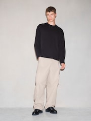 Musta - Long Sleeve Heavyweight Boxy Edit T-Shirt - Kuva 1 / 8