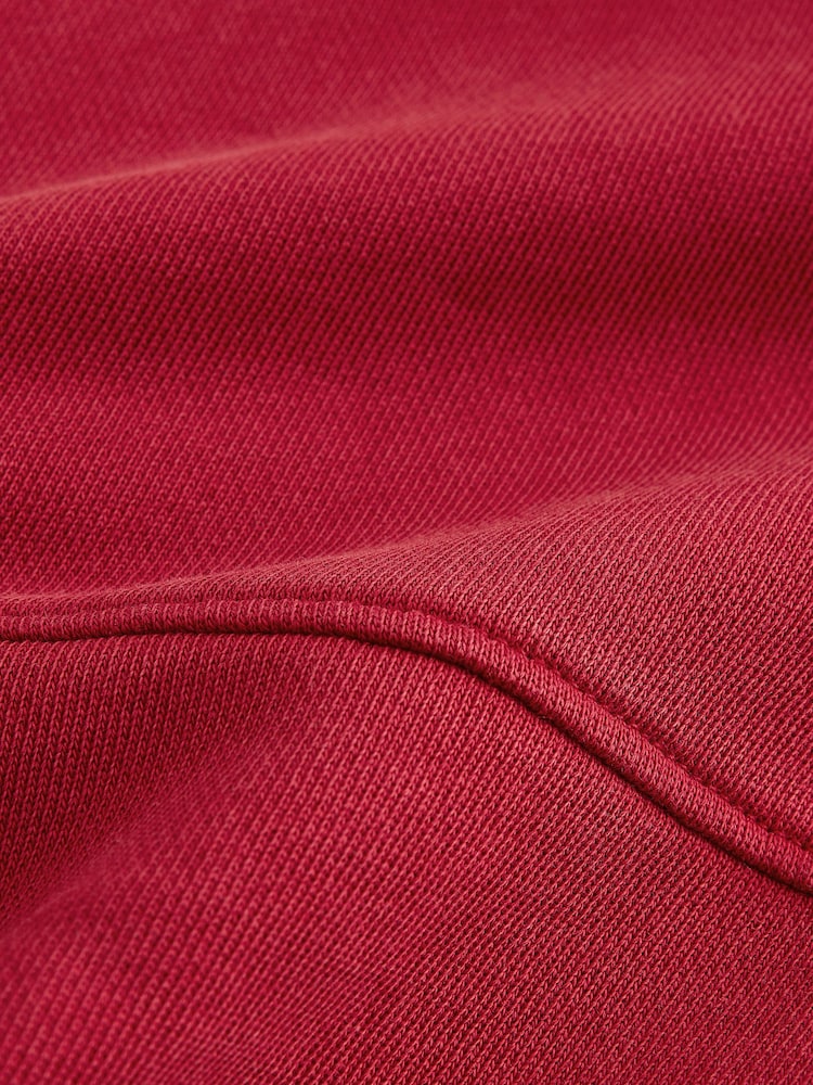 Red EDIT Heavyweight Jersey Relaxed Fit Zip Up Hoodie - Image 9 of 9
