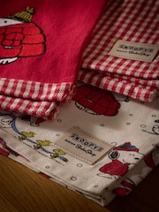 Set of 3 Red Snoopy Christmas Tea Towels - Image 2 of 4