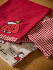 Set of 3 Red Snoopy Christmas Tea Towels - Image 3 of 4