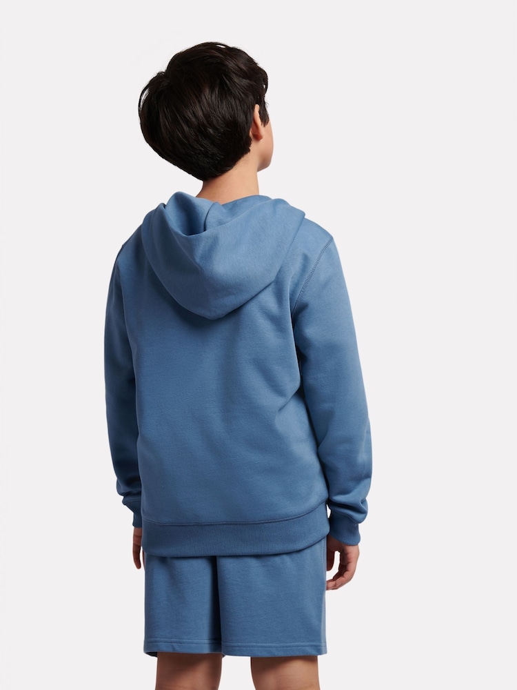 أزرق - هودي ناعم الملمس بسحّاب مزيّن بشعار خلفي صغير من New Balance - صورة 2 من 8