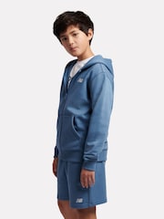 أزرق - هودي ناعم الملمس بسحّاب مزيّن بشعار خلفي صغير من New Balance - صورة 3 من 8