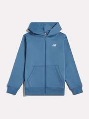 أزرق - هودي ناعم الملمس بسحّاب مزيّن بشعار خلفي صغير من New Balance - صورة 6 من 8