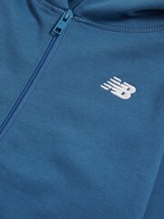 New Balance Blue Small French Terry Logo Zip Hoodie - Image 8 of 8