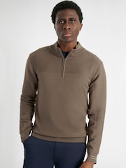 Calvin Klein Golf Brown Jupiter 1/2 Zip Sweater - Image 1 of 9