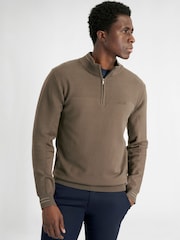 Calvin Klein Golf Brown Jupiter 1/2 Zip Sweater - Image 4 of 9