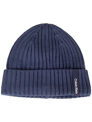 Calvin Klein Golf Blue Albon Ribbed Beanie - Image 3 of 7