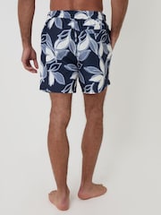 Threadbare Blue Leaf Print Quick Dry Swim Shorts - Image 3 of 5