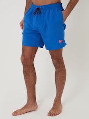Threadbare Blue Crab Print Embroidered Quick Dry Swim Shorts - Image 1 of 4