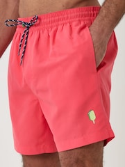 Threadbare Pink - Ice Lolly Print Embroidered Quick Dry Swim Shorts - Image 4 of 4