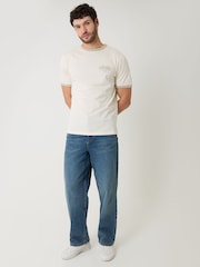 Threadbare Ishigaki Graphic Cotton Ringer T-Shirt - תמונה 3 מתוך 5