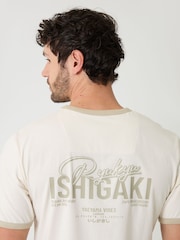 Threadbare Ishigaki Graphic Cotton Ringer T-Shirt - תמונה 5 מתוך 5