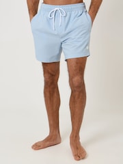 Threadbare Blue Stripe Seersucker Swim Shorts - Image 1 of 5