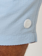 Threadbare Blue Stripe Seersucker Swim Shorts - Image 5 of 5