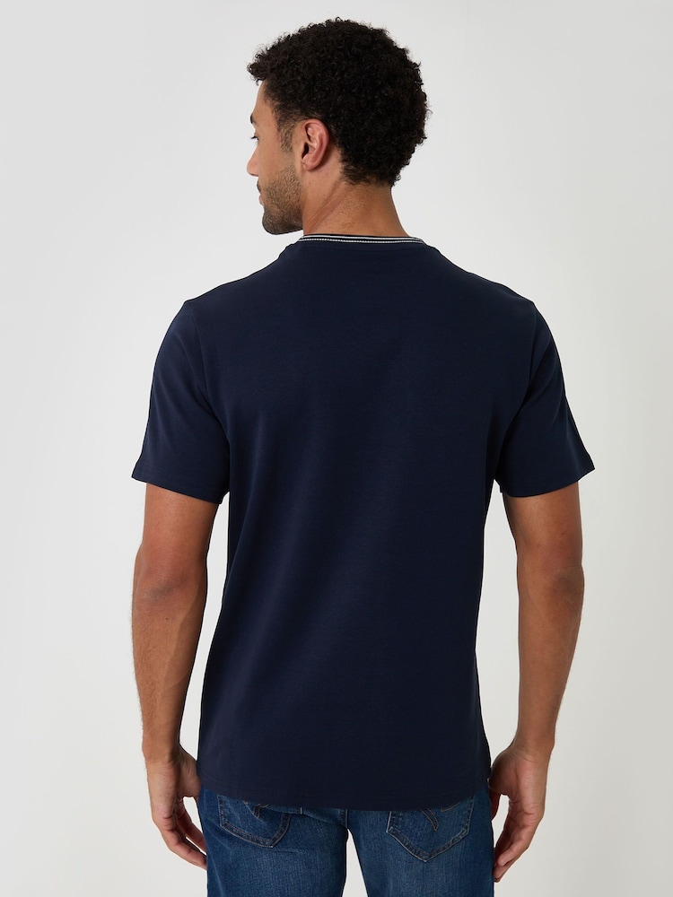 Threadbare Blue Cotton Crew Neck Script T-Shirt - Image 2 of 4 Threadbare Blue Cotton Crew Neck Script T-Shirt - Image 2 of 4