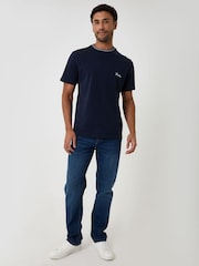 Threadbare Blue Cotton Crew Neck Script T-Shirt - Image 3 of 4
