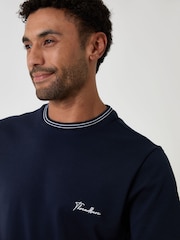 Threadbare Blue Cotton Crew Neck Script T-Shirt - Image 4 of 4