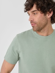 Threadbare Green Textured Crew Neck T-Shirt - Image 4 of 4